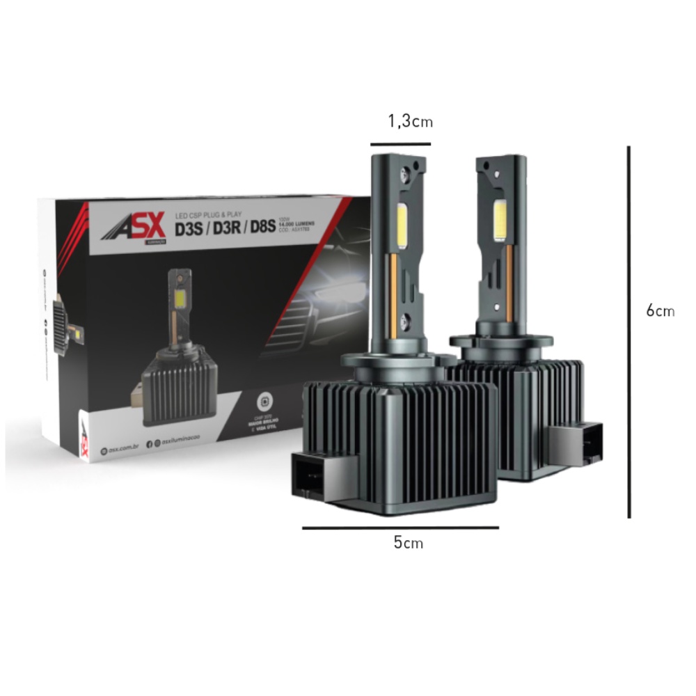 LED CSP PLUG PLAY 100W 14.000LUMENS D4S D4R D1S D3S D3R D8S em Oferta na Shopee