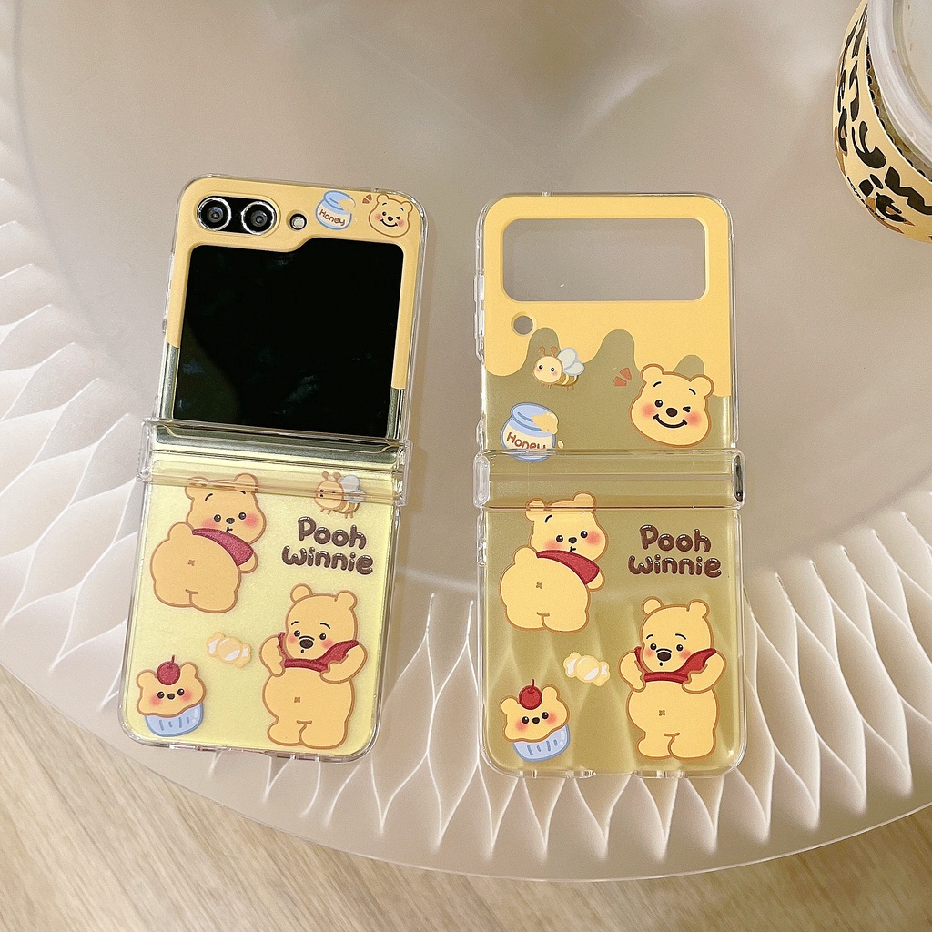 Samsung Galaxy Z Flip Flip5 Caixa 3 Em 1 Winnie pooh 4 Dura À Prova De Choque Capa Da De Criatividade Do Telefone