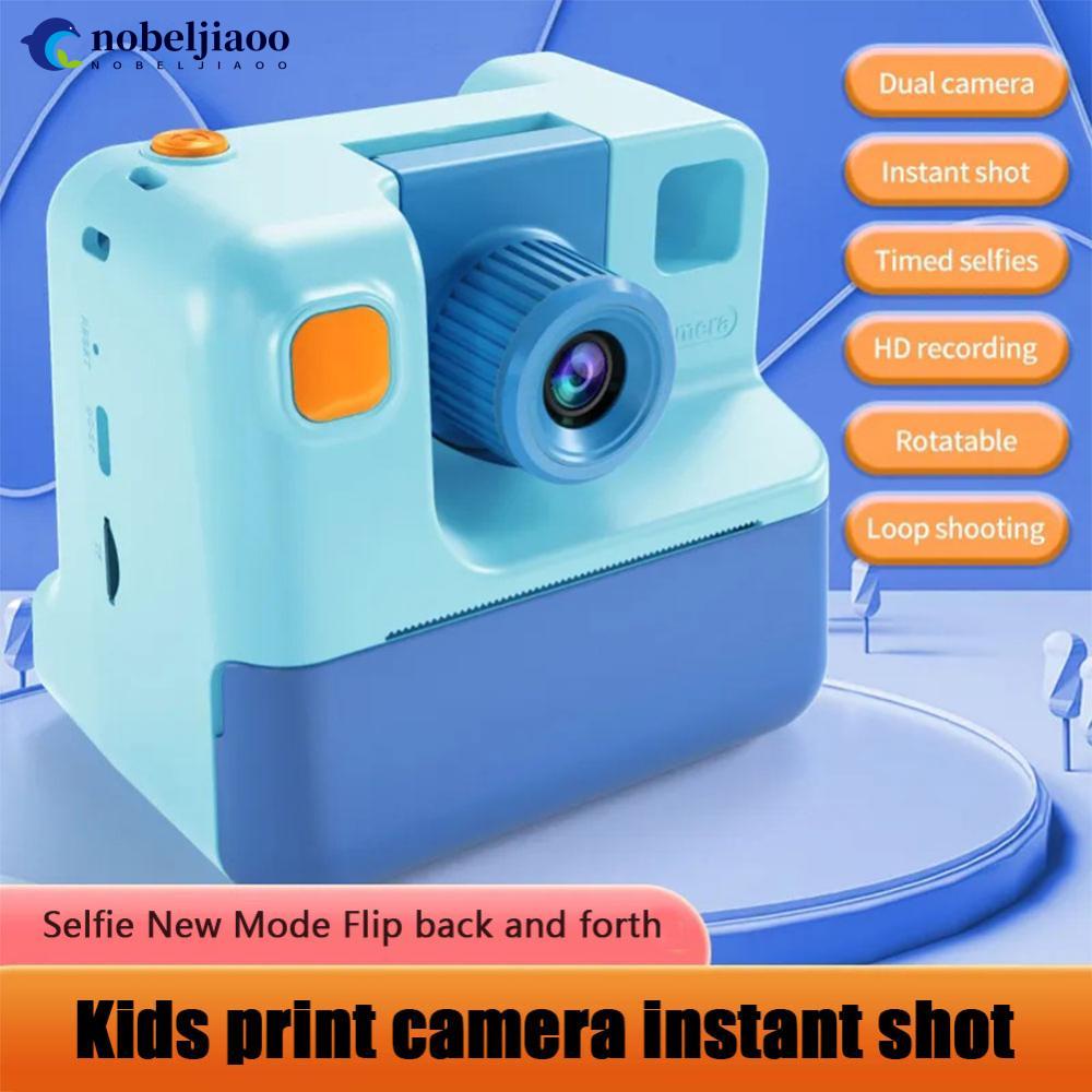 NOBELJIAOO Kids Câmera Para Crianças Com Impressão Instantânea Digital HD 1080P Fotográfica De Papel O Natal P1S4