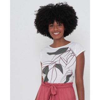 Blusa Flamê Folhas Off White