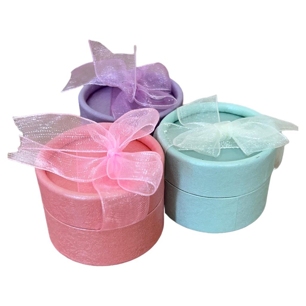 12un. Caixinha papel cor COLORIDA bijus joias (c/laço,berço) em Oferta na Shopee