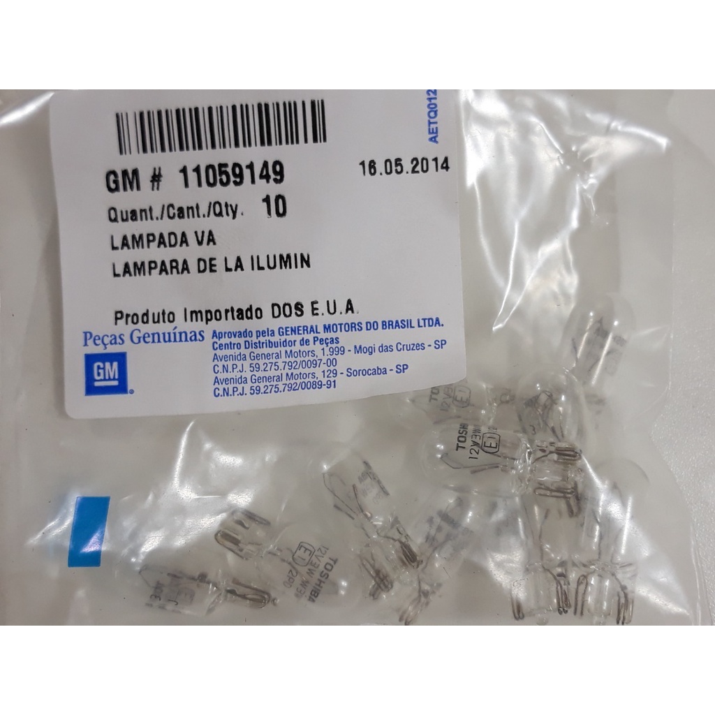 10 Lâmpadas Iluminação Dos Instrumentos Caravan 1981 A 1992 GM 11059149