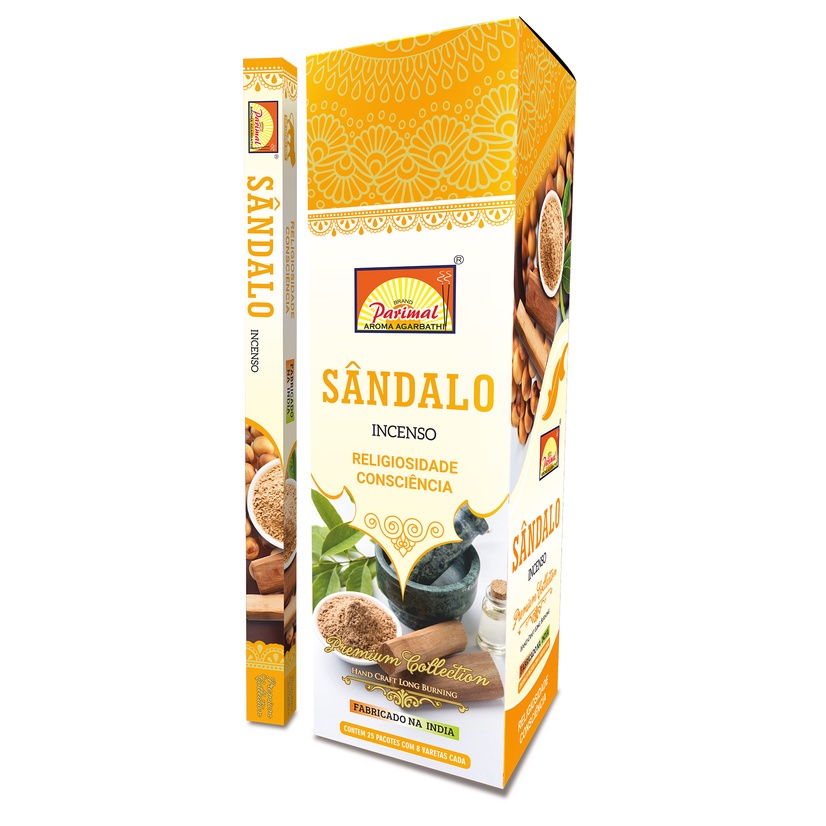 Incenso Sandalo Parimal Box 25 Caixas Com 8 Varetas