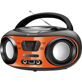 Rádio com CD, FM, Potência 8WRMS, Bluetooth, Entradas USB e Auxiliar Mondial Up BX-18 Preto/Laranja em Oferta na Shopee