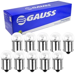 10 Lâmpada Gauss Miniatura Incolor R5w 24v Ba15s 1 Polo