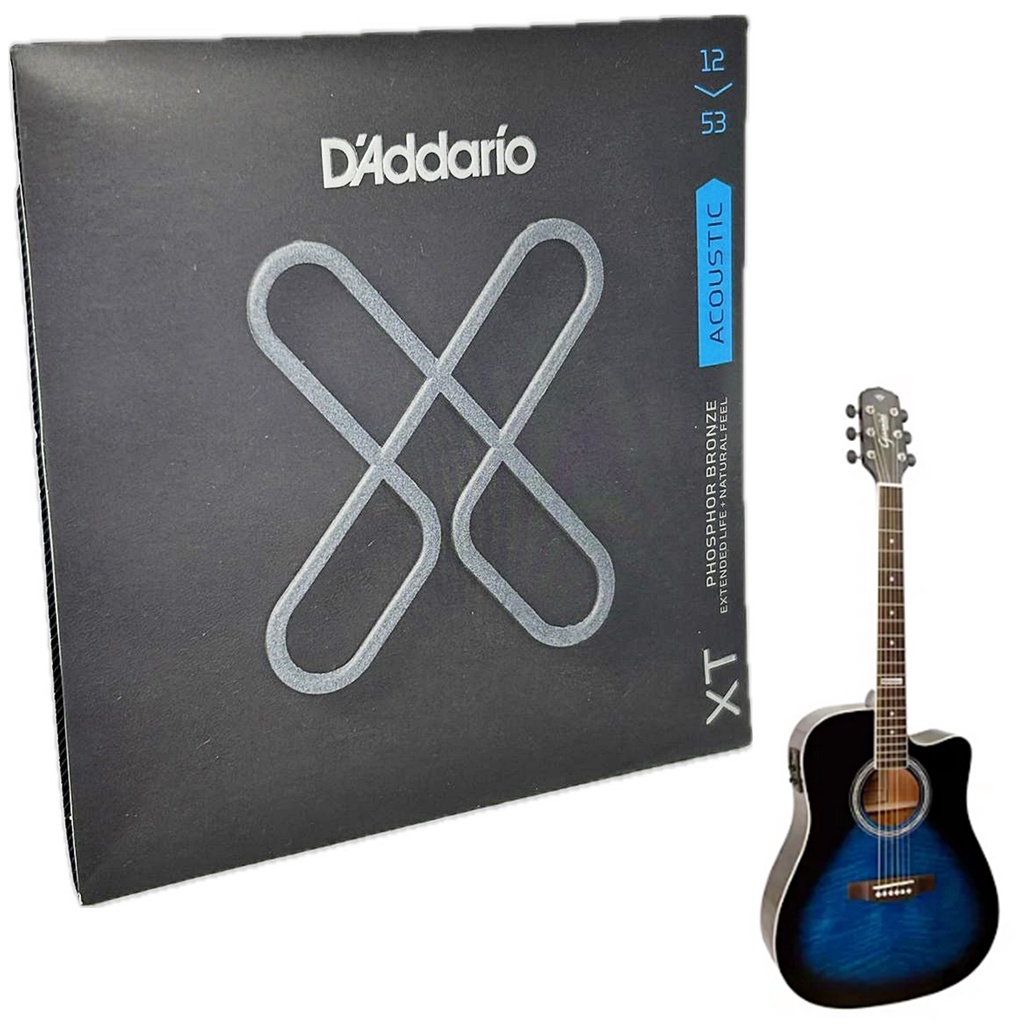 Jogo de cordas Daddario Violão XT1253 Revestido Phosphor Bronze Tensão 012