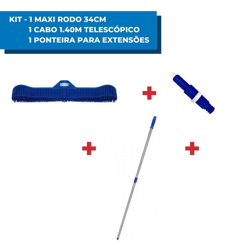 Vassoura Rodo Inteligente Maxi Rodo com Cabo 140cm Alumínio com Trava e Anel Bralimpia