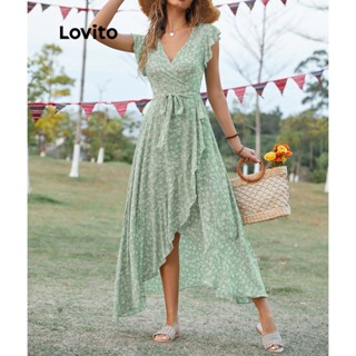 Lovito Vestido Floral Boho Ditsy Para Mulheres LNE31001 (Luz Verde)