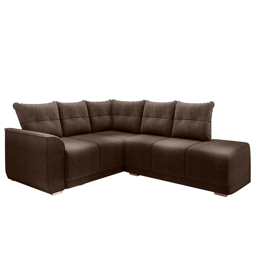 Sofá De Canto Marrocos Marrom Suede Liso - Home & Living