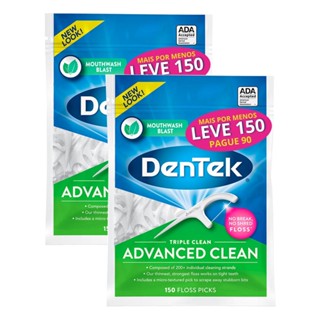 Kit Fio Dental Dentek Floss Picks Triple Clean Advanced Clean 180 unidades