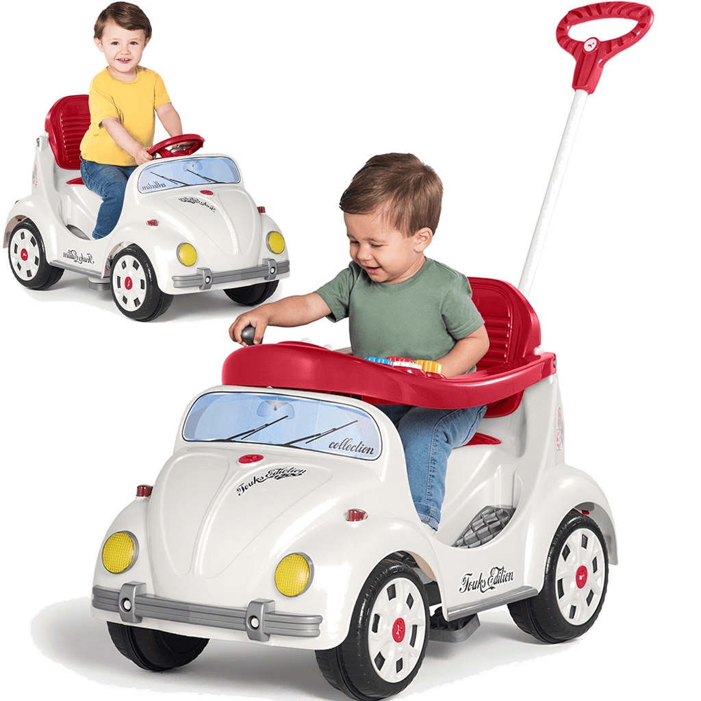 Carrinho de Passeio e Pedal para Bebe Calesita Fouks Branco em Oferta na Shopee