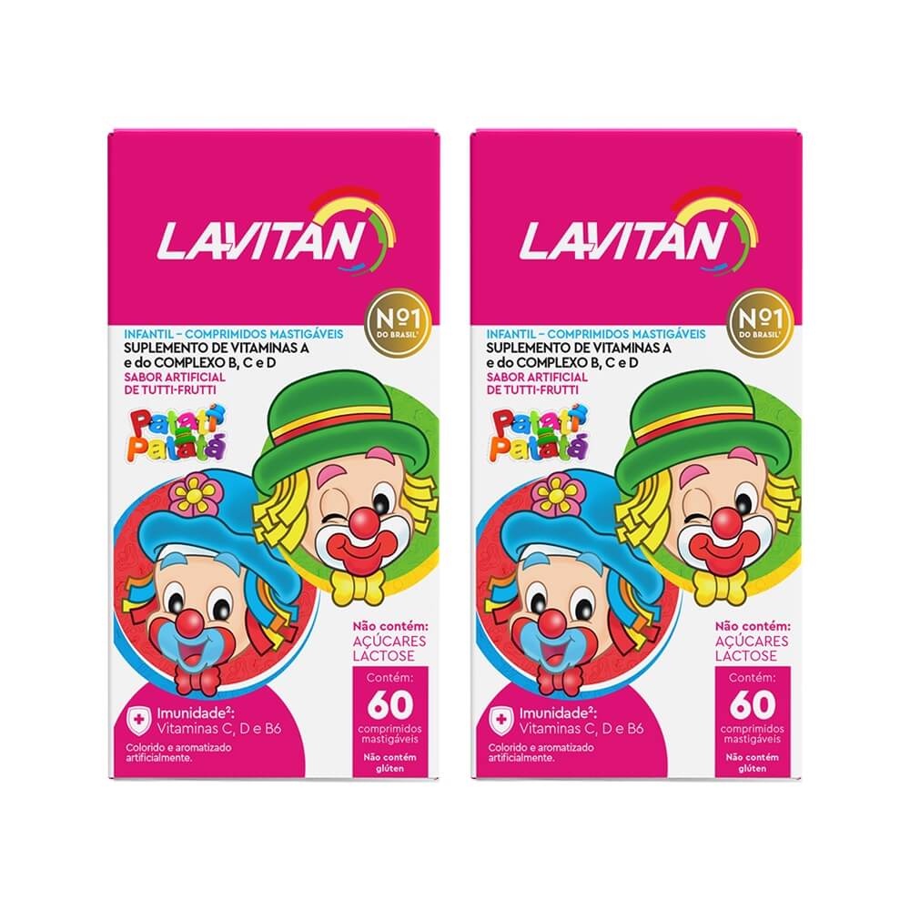 Vitamina Infantil Lavitan Kids Tutti-Frutti 60 comp Kit 2 Uni