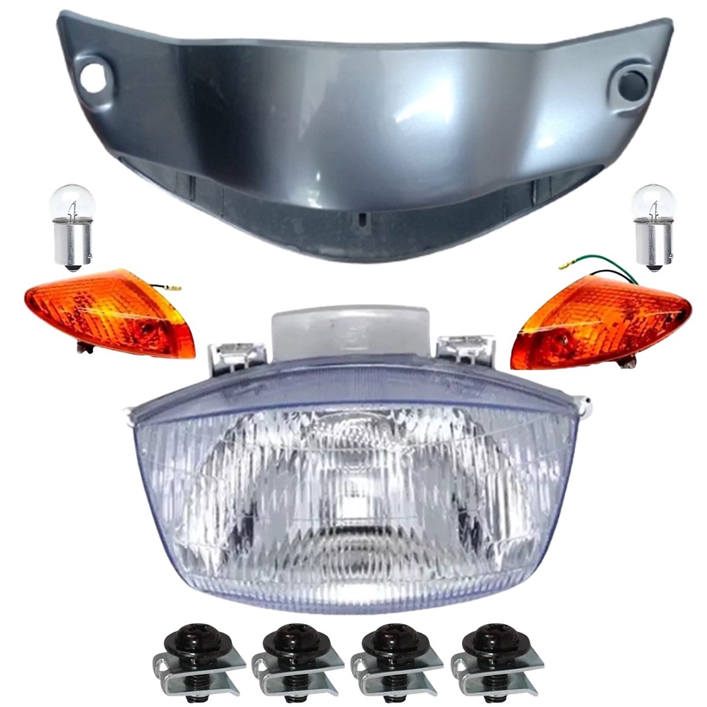 Bloco Farol, Piscas, Carenagem, Parafuso Biz 100 02/04 Prata