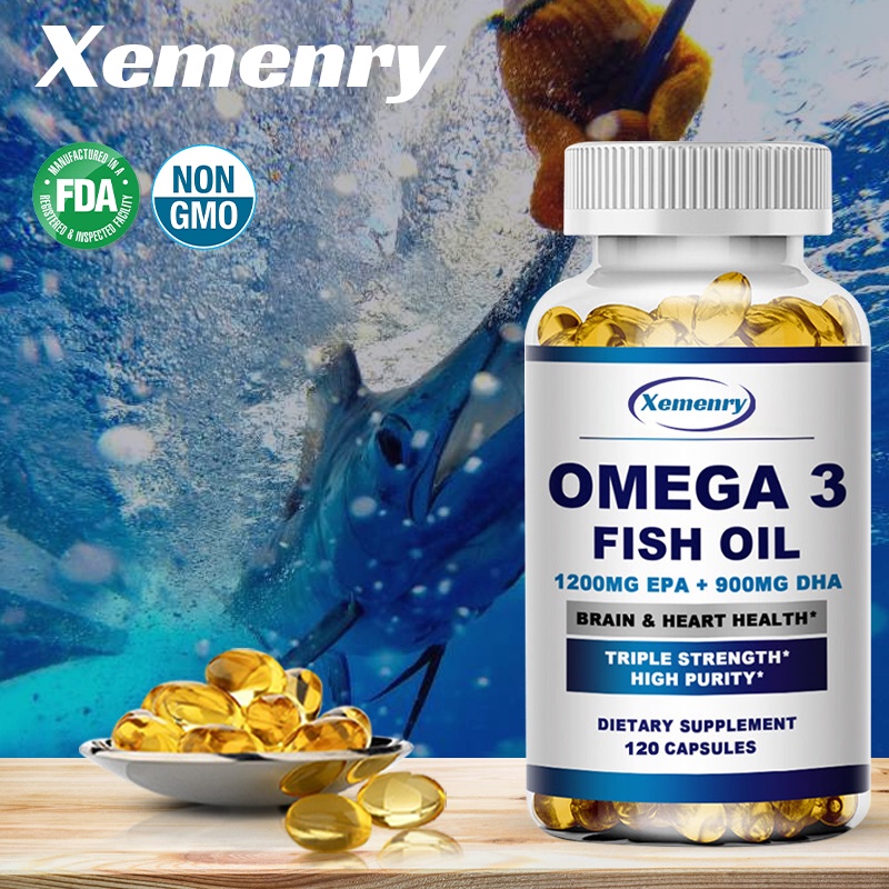XEMENRY Omega 3 Cápsulas De Óleo De Peixe-Suporte Para A Saúde Do Coração E Cérebro