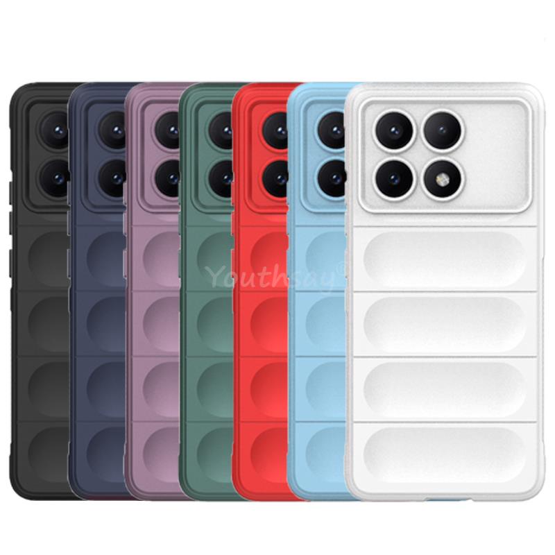 Para Xiaomi POCO X7 X6 M6 Pro 4G 5G C65 Caso Silicone TPU Protetor De Borracha Anti-Queda Capa Armadura À Prova De Choqu
