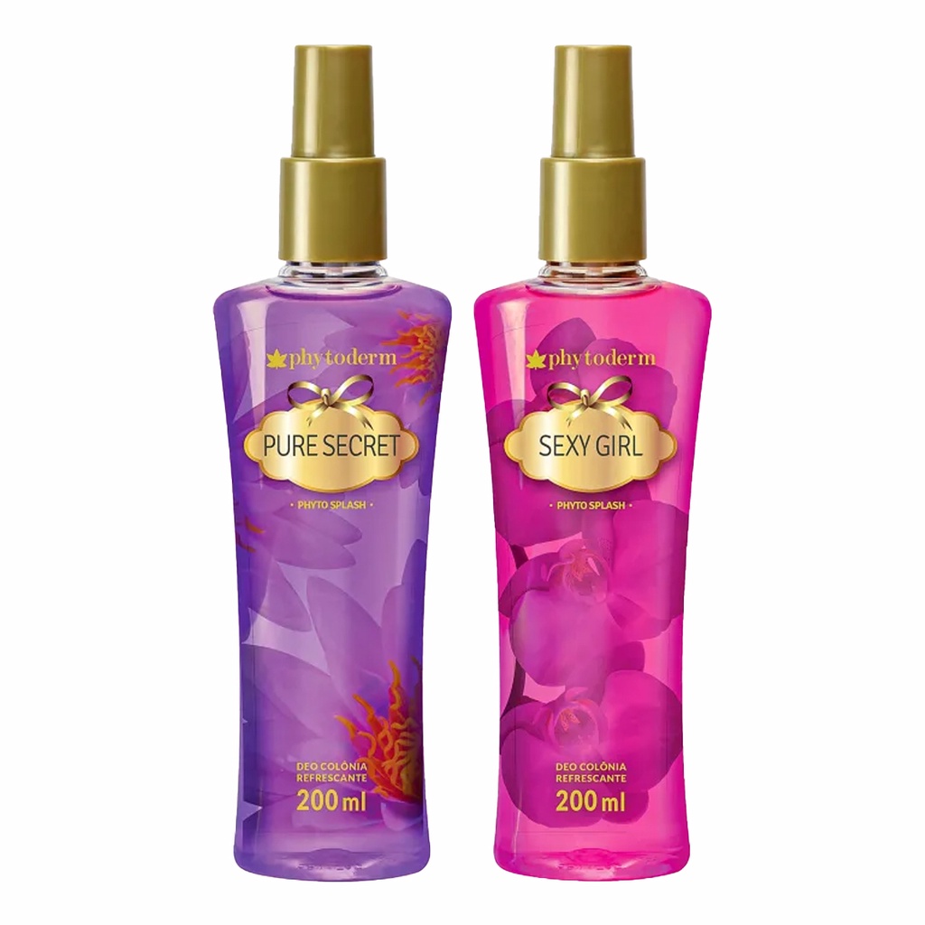 KIT COLÔNIA SPLASH SEXY GIRL + PURE SECRECT PHYTODERM 200ML em Oferta na Shopee
