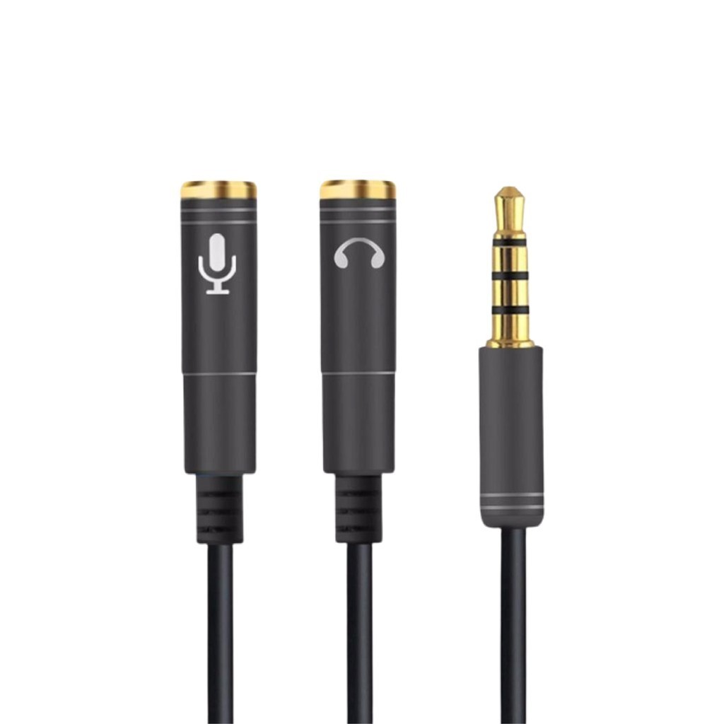 Cabo adaptador Fone e microfone fêmea para 3.5mm p2 celular notebook
