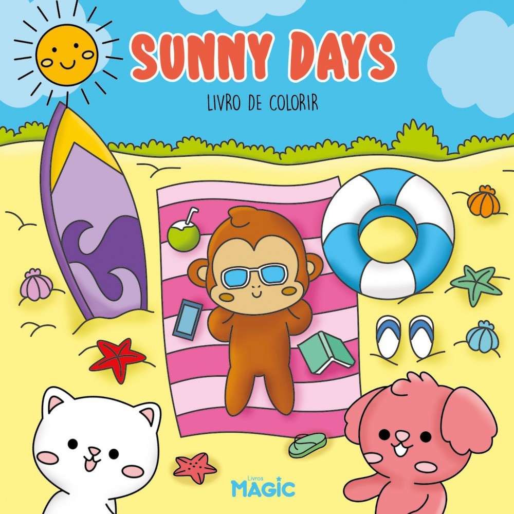 Livro De Colorir Tik Tok 24 Desenhos Sunny Days Folha 150 Gm²