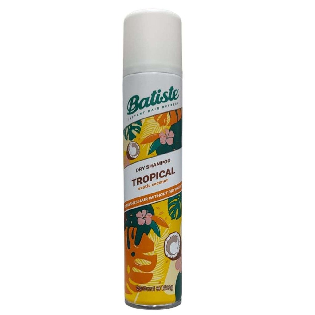 Batiste Dry Shampoo A Seco Tropical Exotic Coconut 200ml Fragrância De Verão, Toque Exótico E Doce De Coco