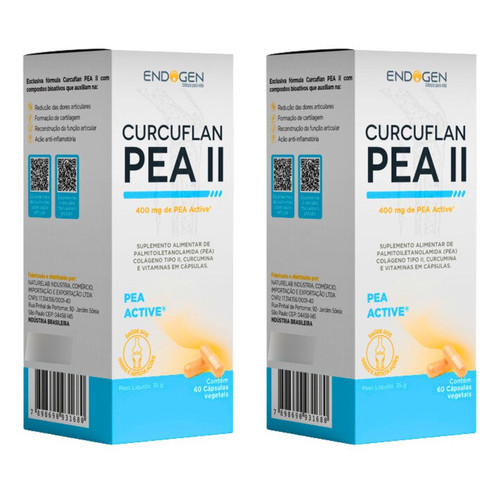 Kit 2 Curcuflan Pea Il Palmitoiletanolamida 60 Caps Veg