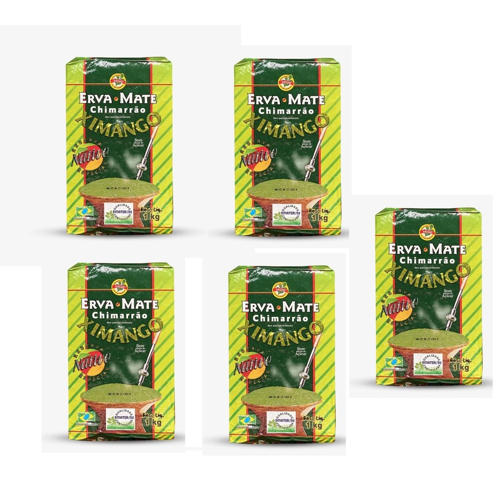 KIT  05 pacotes Erva-Mate Chimarrão Ximango Nativa a vácuo 1Kg cada em Oferta na Shopee