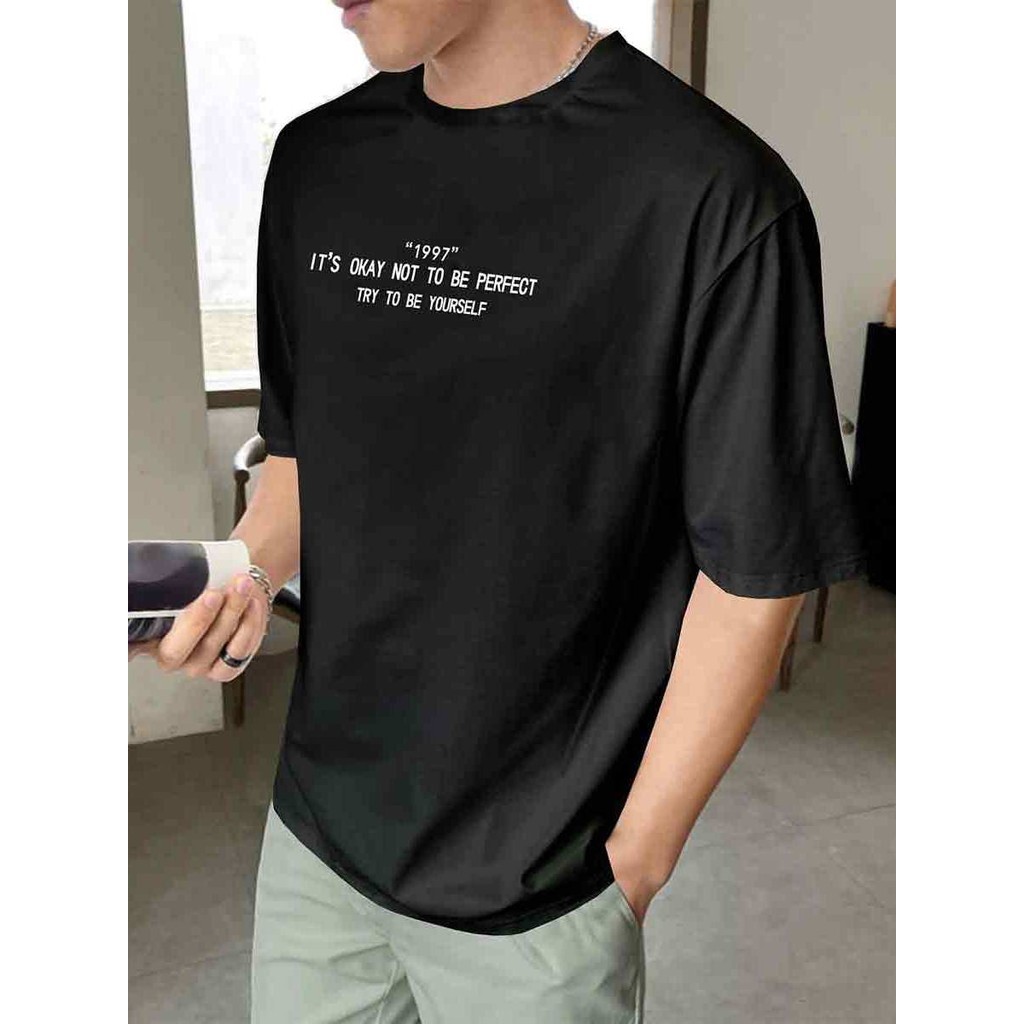 Blusa Its Okay Not To Be Perfect Try To Be Yourself Masculina Camiseta Larga Lisa Plus Size T Shirt