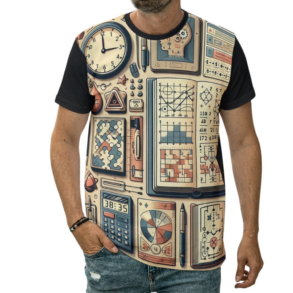 Camiseta Calculadora Matemática Números Contas Agenda Arte