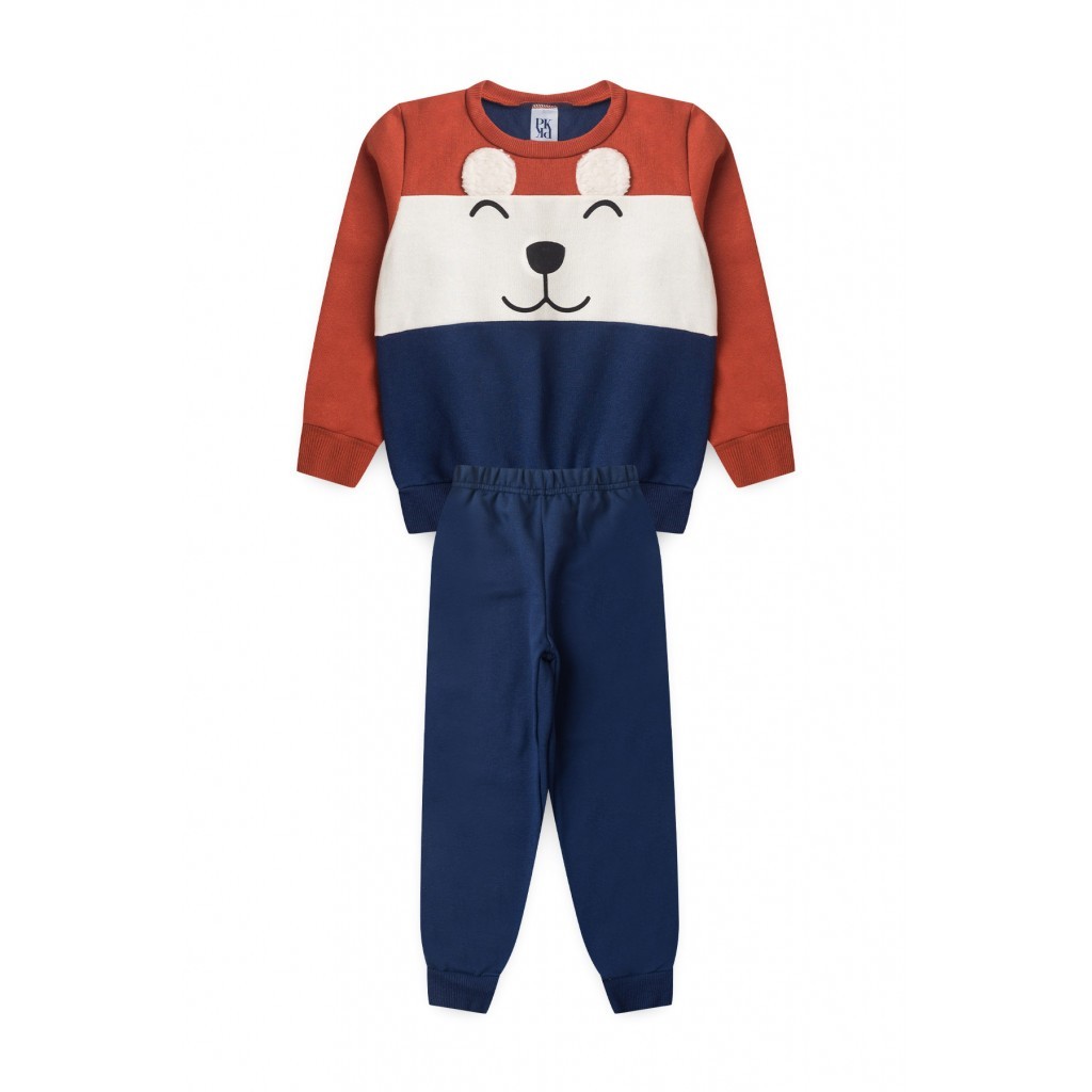 Conjunto Infantil Masculino Ursinho Tricolor