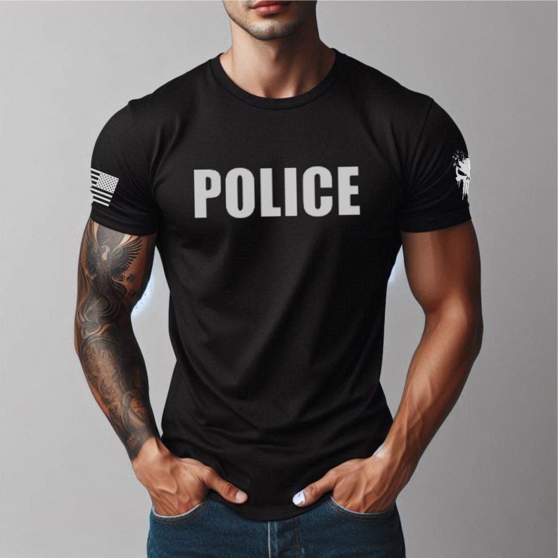 Camisa Masculina Dry Fit Camiseta POLICE Treino Airsoft Militar Musculação em Oferta na Shopee