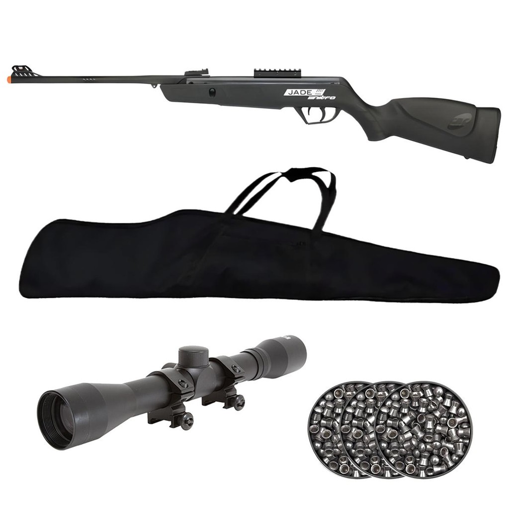 Carabina de Pressão Jade Mais Nitro 5.5mm - CBC + Luneta 4x32 + Capa + 3 Chumbo em Oferta na Shopee