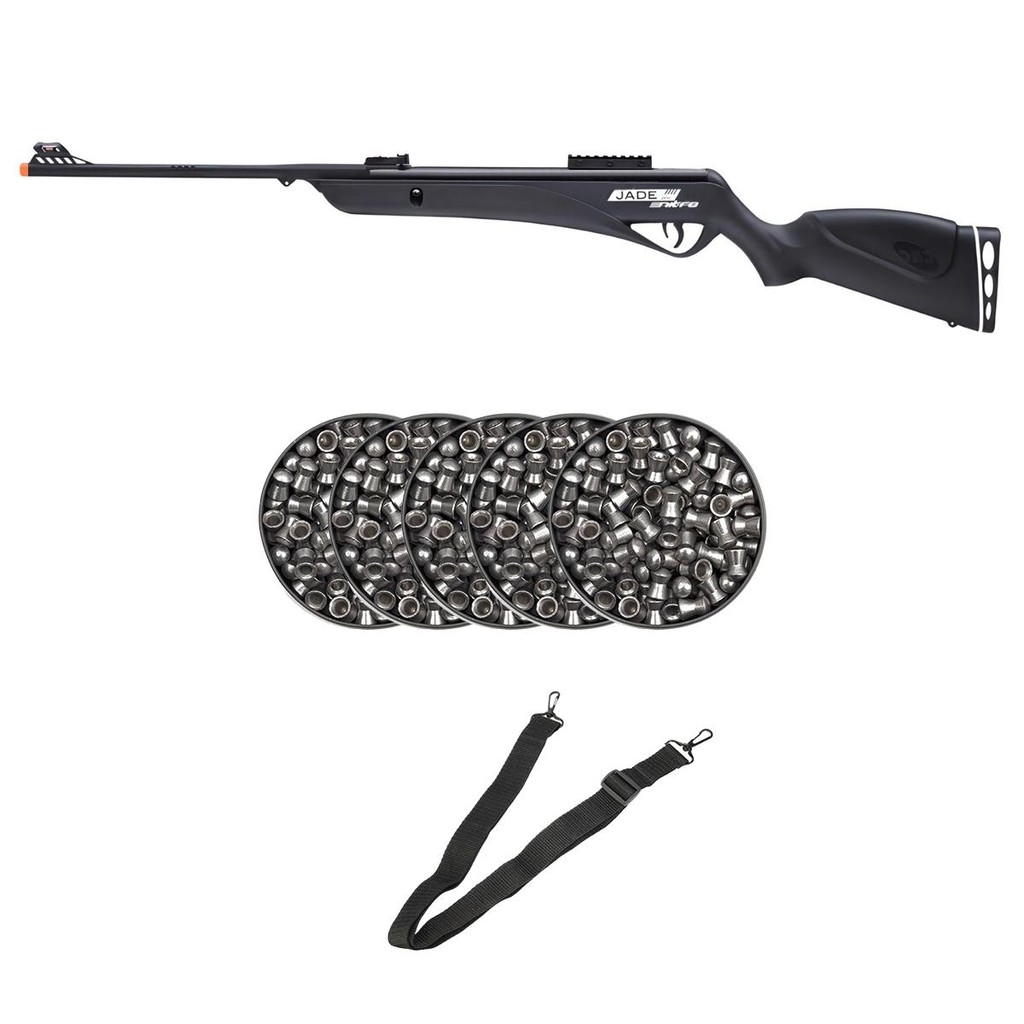 Carabina de Pressão Jade Pro Nitro Preta 4.5mm - CBC + 5 Chumbos + Bandoleira em Oferta na Shopee