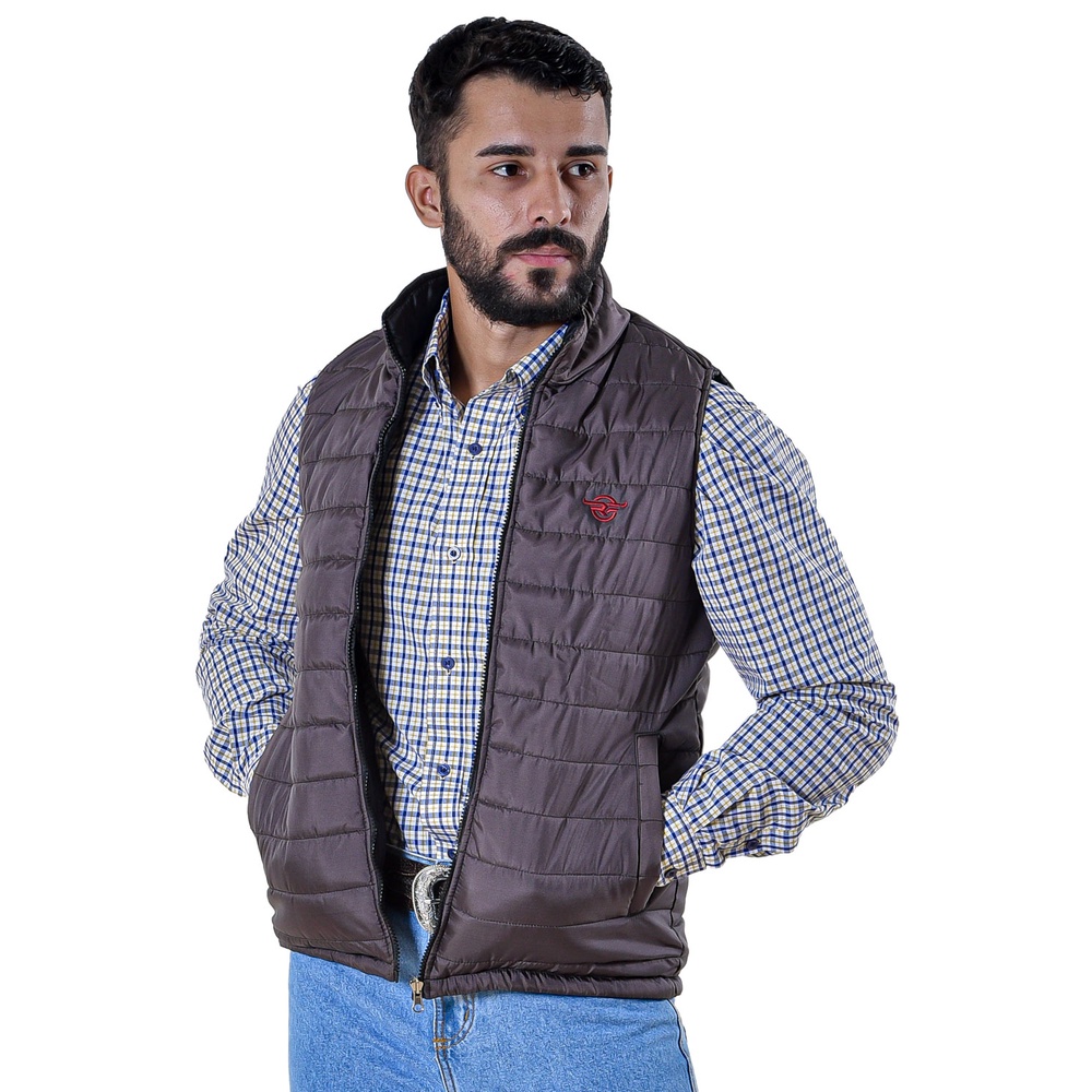 Colete Masculino Matelassê Marrom Rodeo Farm