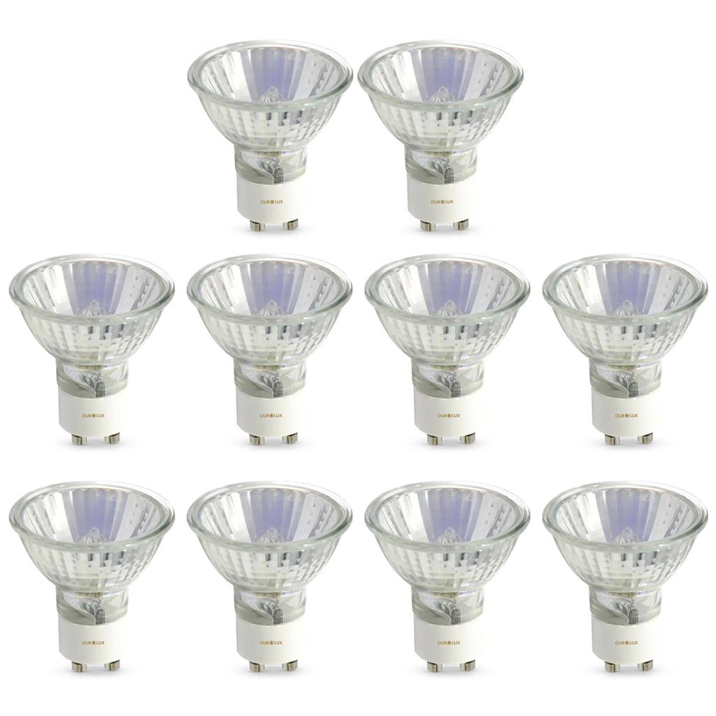 Kit 10 Lampadas Halogena Dicroica Mr16 50W 127V Gu10 2800K em Oferta na Shopee