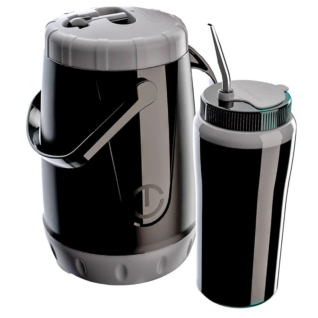 Kit Tererê Garrafa Térmica 2,5l e Copo com Bomba Inox 650ml