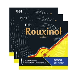 Kit 3 Encordoamento Cavaquinho R51 0.11” Rouxinol PRR51L