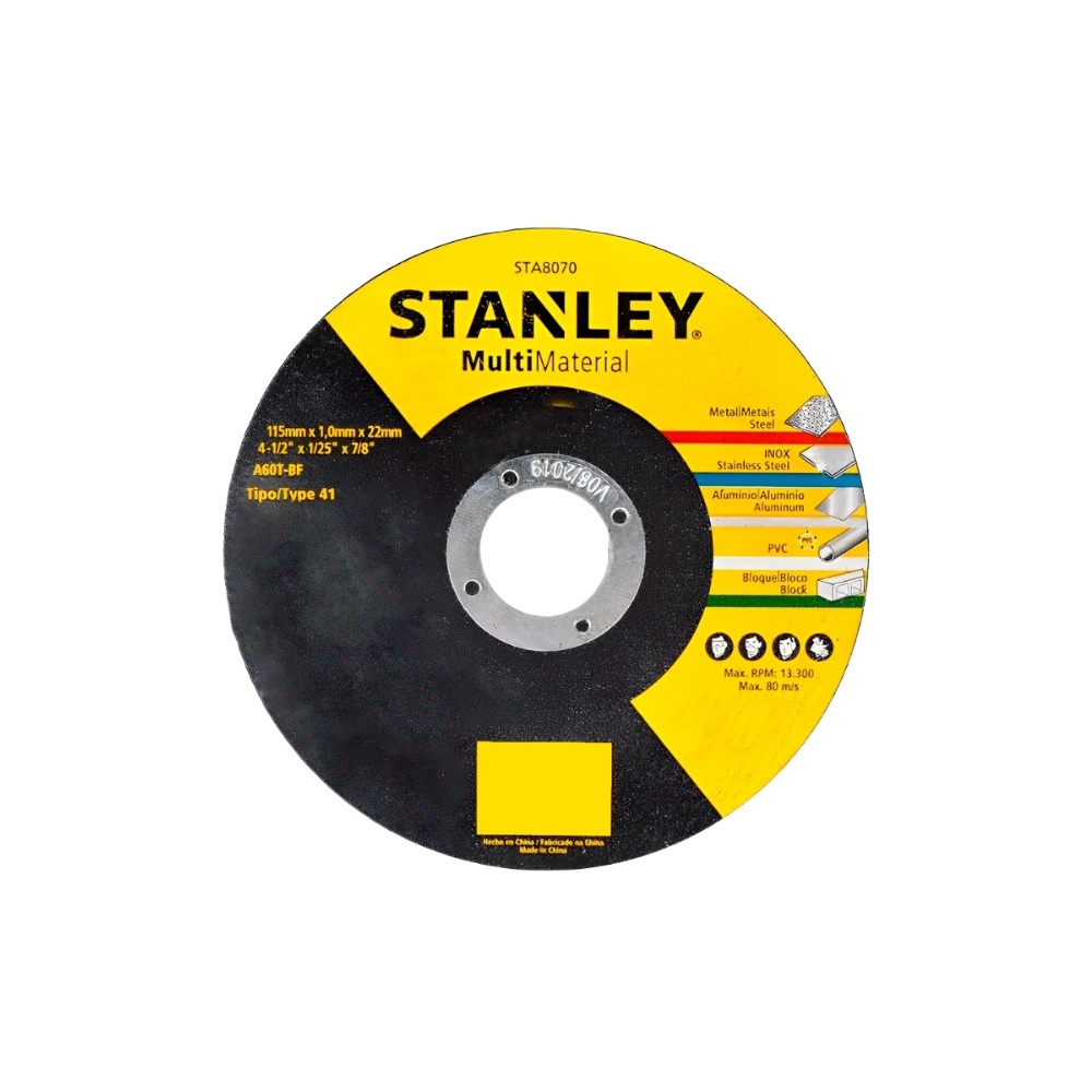 Disco De Corte Multimaterial 4 1/2" X 1,0mm X 7/8" - Stanley