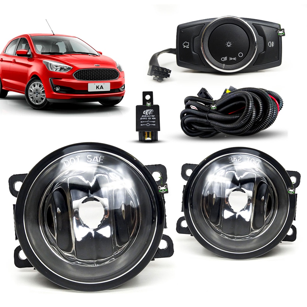 Kit Farol Auxiliar de Milha Sem Grade Novo Ka 2018 2019 2020 2021 2022 2023 em Oferta na Shopee