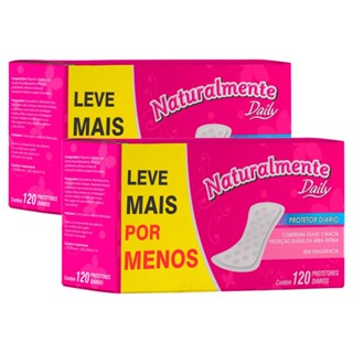 Kit 2 Protetores Diário Naturalmente Daily sem Fragrância 120un cada