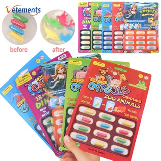 12 Pcs Absorção De Água Cápsula Maior De Brinquedos De Dinossauro Em Forma Animal Esponja De Expansão Educacionais Precoce