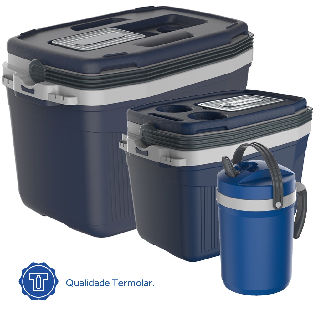 Caixa Cooler Térmico Praia 32l e 20L + Jarra 2.5L Bebida Gelada Termolar em Oferta na Shopee