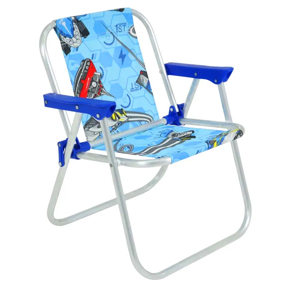 Cadeira de Praia Infantil Hot Wheels Dobrável Alumínio Até 30kg Belfix