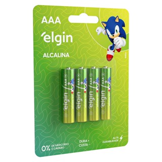 Pilha Aaa Alcalina Blister Cartela com 4 unidades Elgin