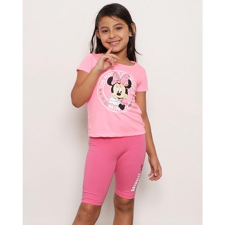 Camiseta Infantil Manga Curta Estampa Minnie Rosa