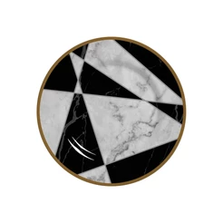 Conjunto com 6 Pratos de Sobremesa Geométrica 2 Ø21cm Cerâmica Alleanza