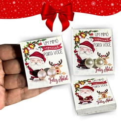 30 Pares de Brinco de Perola Com Tag Natal Mimo cliente