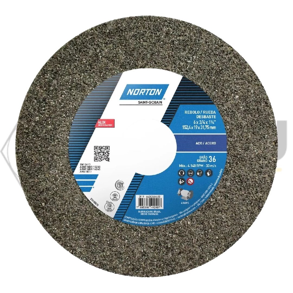 Rebolo Reto UG A36 QVS 6"x3/4"x1.1/4"