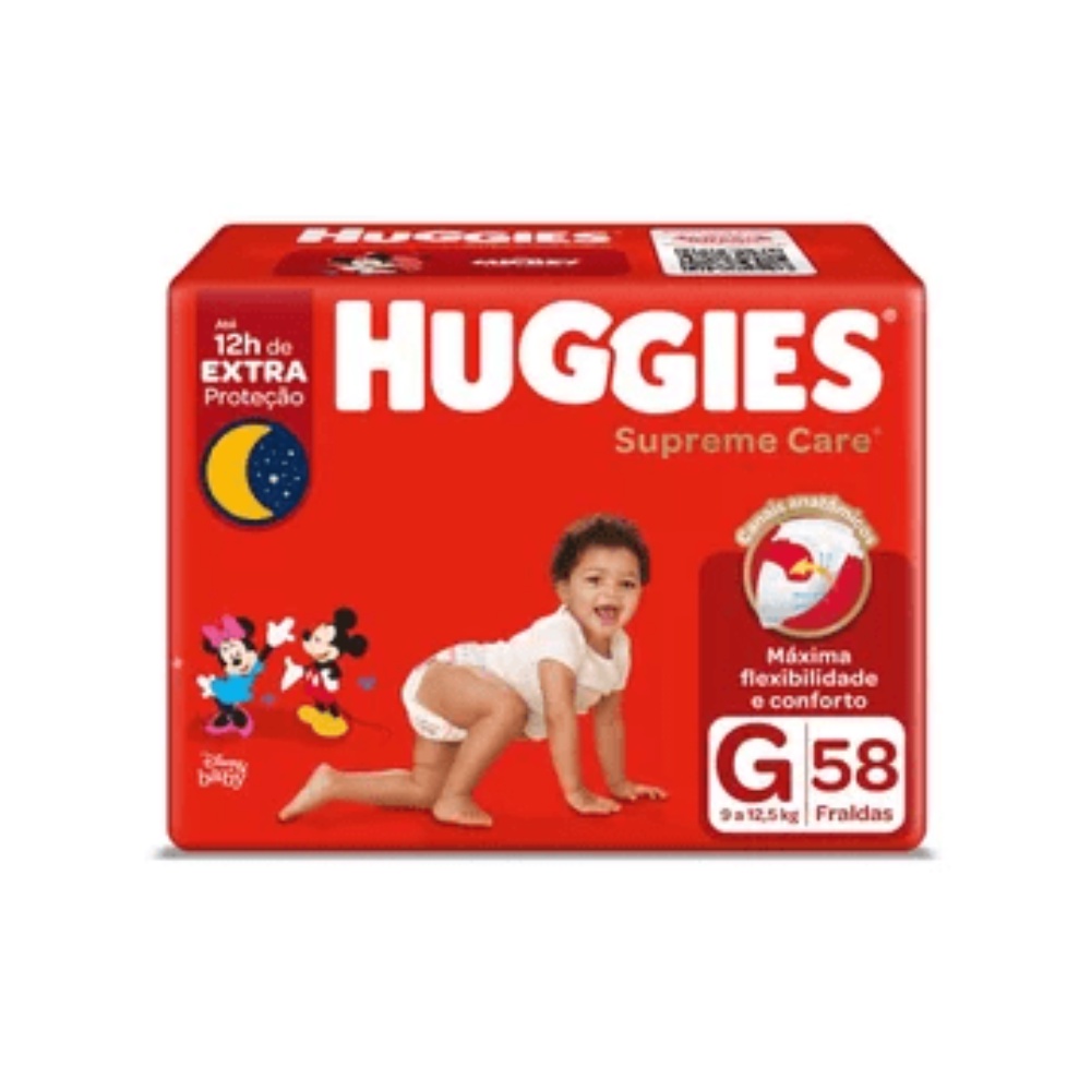 Fralda Huggies Supreme.Care Hiper G 58Un Fralda Huggies Supreme.Care Hiper G 58Un