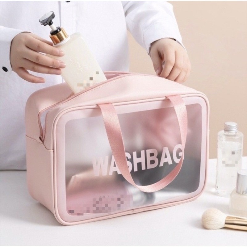 Bolsa Necessaire Washbag Grande Organizador de Mala Impermeável Transparente Maquiagem ANJGG