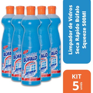 Kit com 5 Limpa Vidros Búfalo 500ML