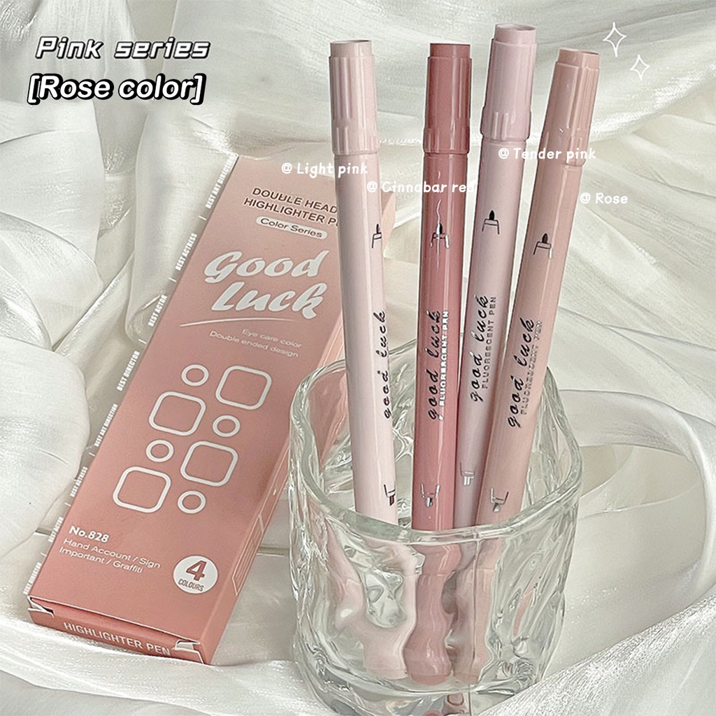 4pcs Conjunto De Marcadores De Cabeça Dupla Cor Canetas Especiais Para Material Escolar Kawaii Stationery Office Estudantes em Oferta na Shopee